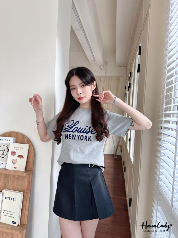 WKA10 配色麂皮字母厚棉T 