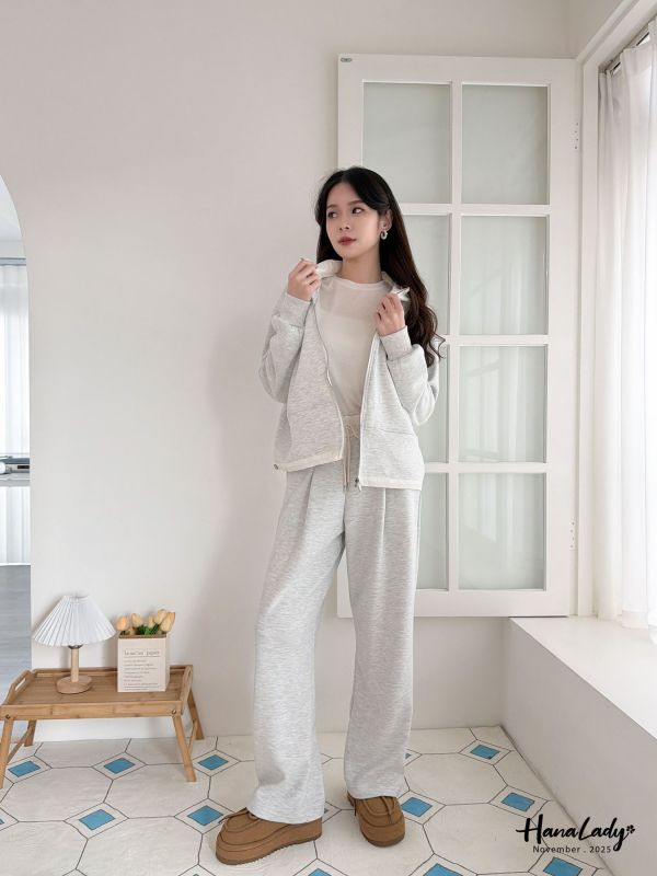 WJB03 拼接鬆緊腰休閒棉褲 