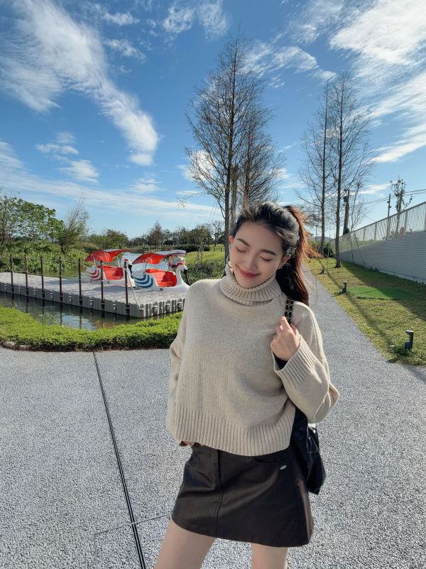 WQA70 簡約高領針織上衣 