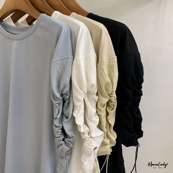 LFB17 廣州選品縮繩袖設計上衣 