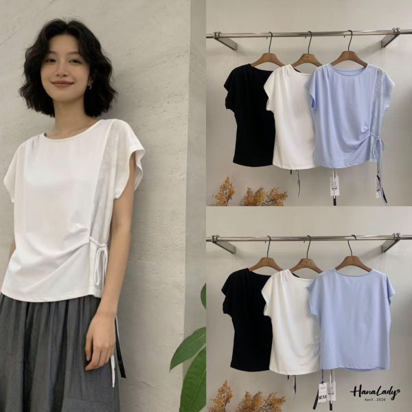 LFB16 廣州選品印花綁結上衣 