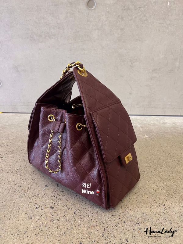 WJB19 超質感金鍊荔枝牛皮包 