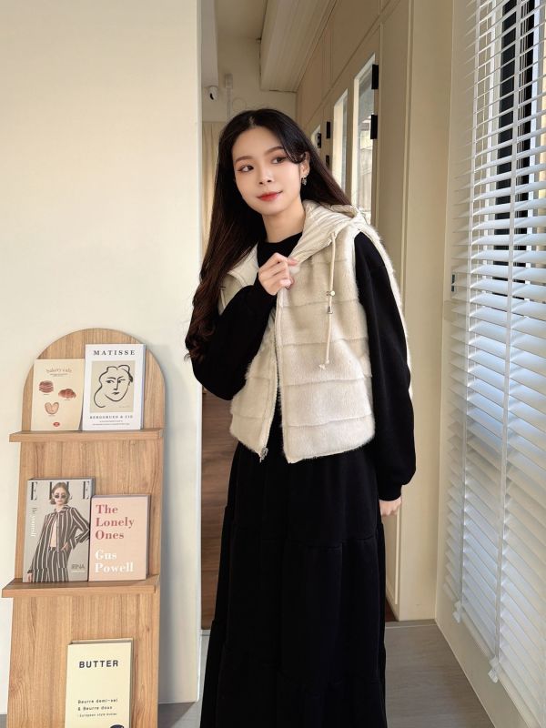 WQB29 正反兩穿毛毛鋪棉背心 