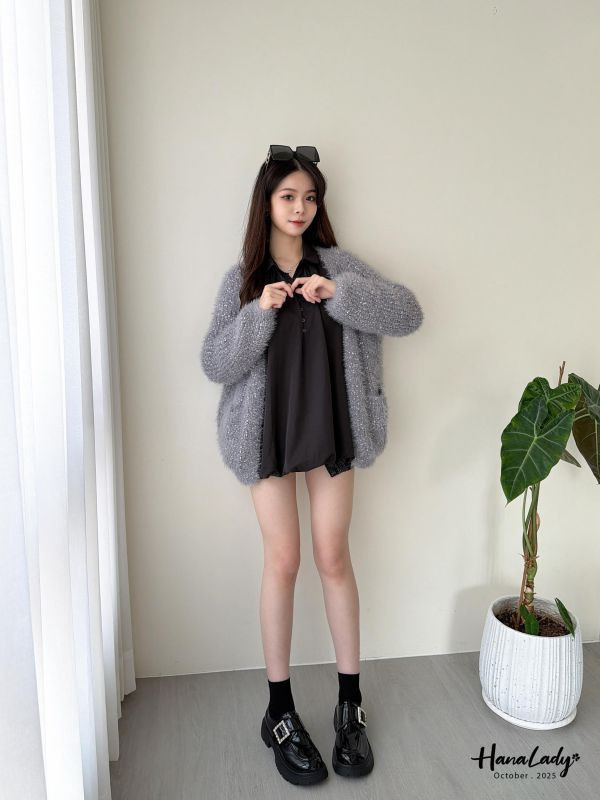 WTA42 千金必備金絲勾針織外 