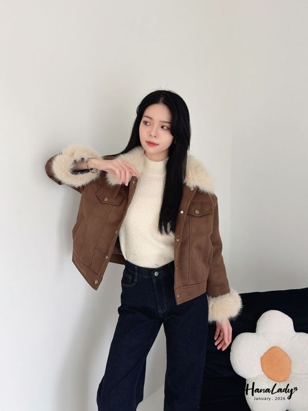 LEA02 英倫風麂皮鋪棉外毛可拆 