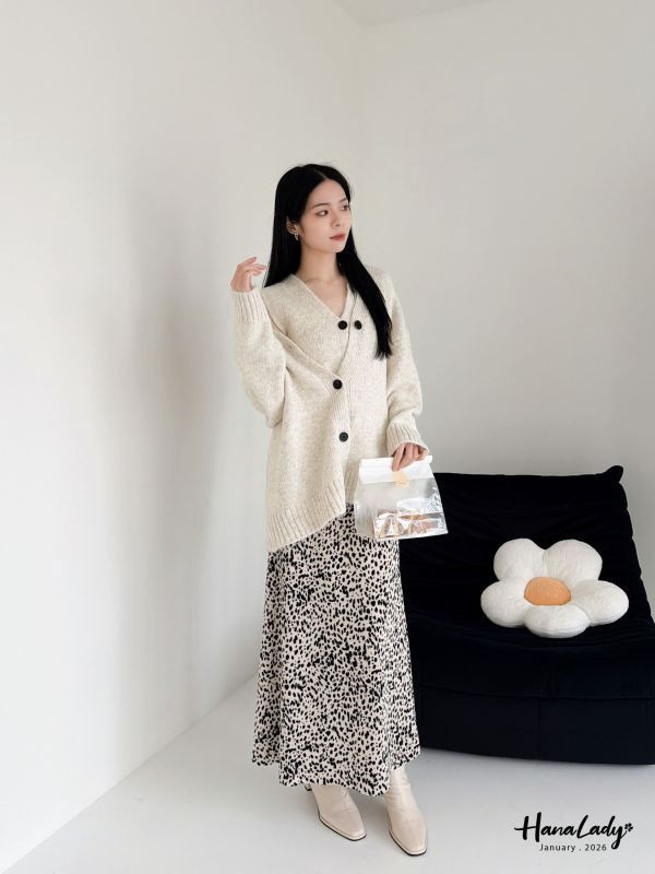 LEA89 一年四季都能穿的豹紋長裙 