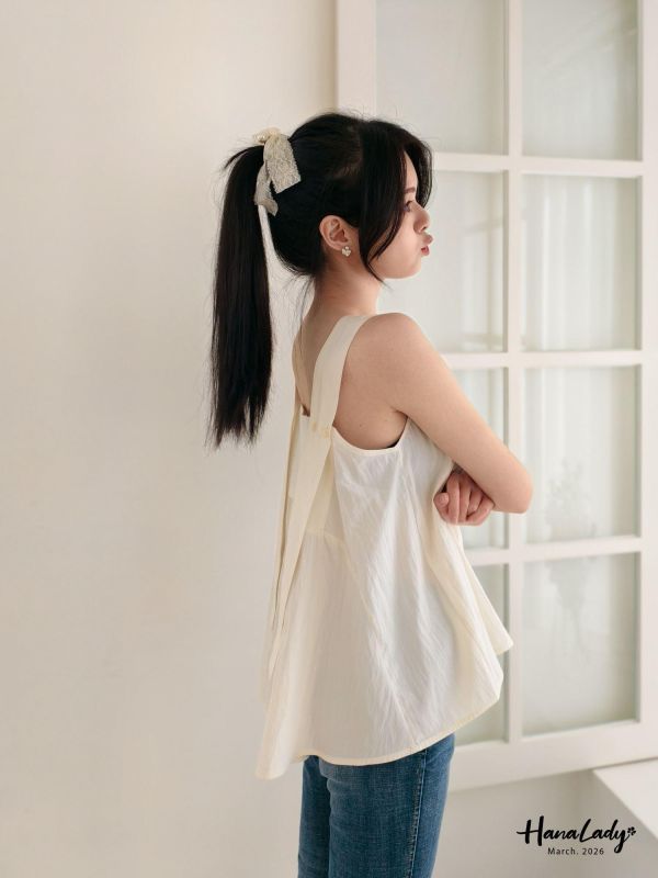 LSA15 方領釦帶肩設計裙襬上衣 