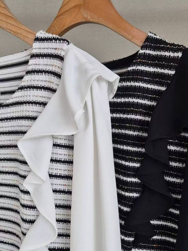 WQA09 七彩絲線波浪雪紡上衣 