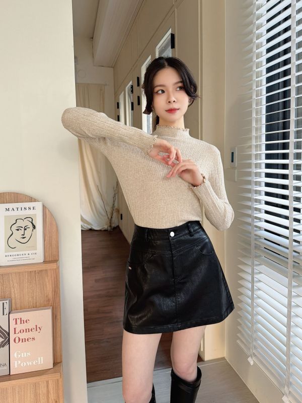 WQA13 拷克QQ邊毛料針織上衣 