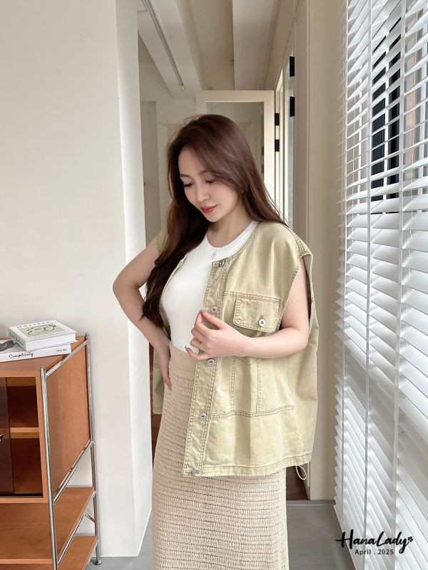 WFA77 寬鬆設計感車線質感背心 正韓 韓國服飾 韓國連線