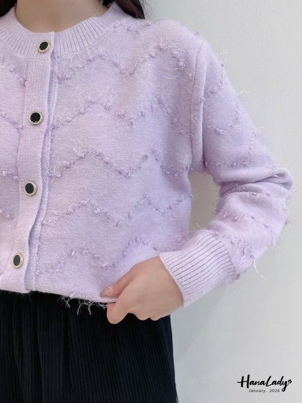 LEA34 金蔥細閃毛絲球球上衣 