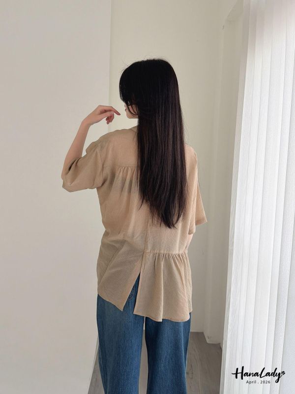 LFA51 好喜歡天絲料綁結設計上衣 