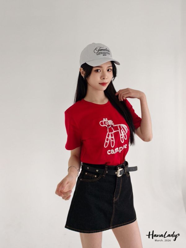 LSA25 親膚棉刺繡小馬奔跑T 