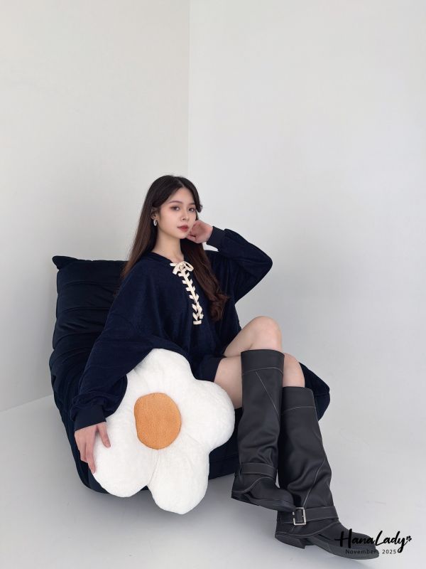 WJB28 韓國質感皮革褲管靴 