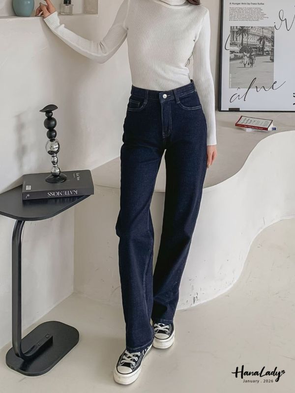 LEB15 最百搭的深藍色直筒丹寧褲 