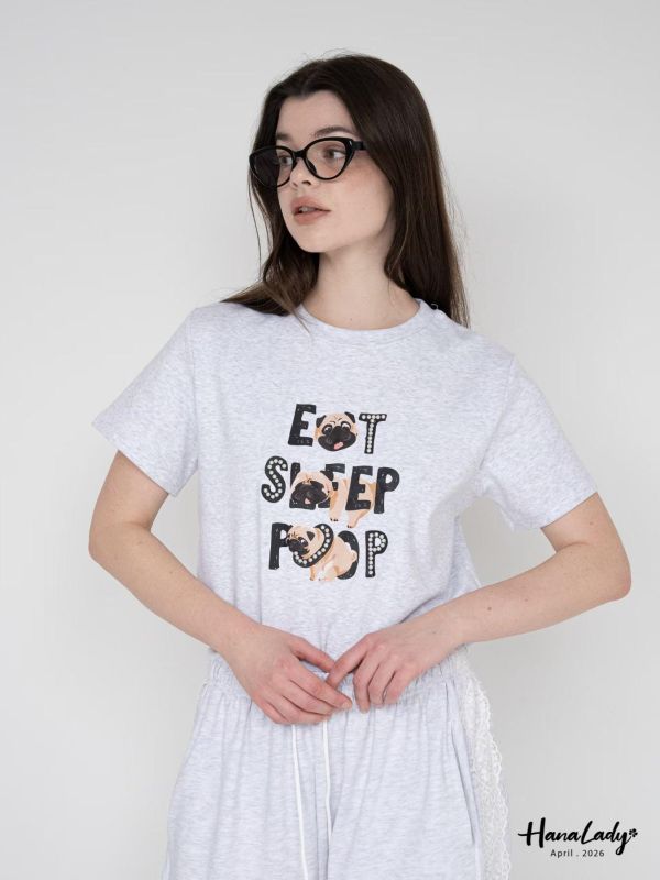 LFA94 狗日子釘珠棉T 