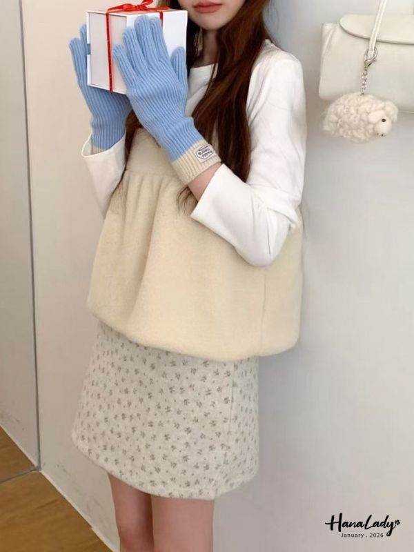 LEA82 兩件式熊寶寶棉絨上衣 