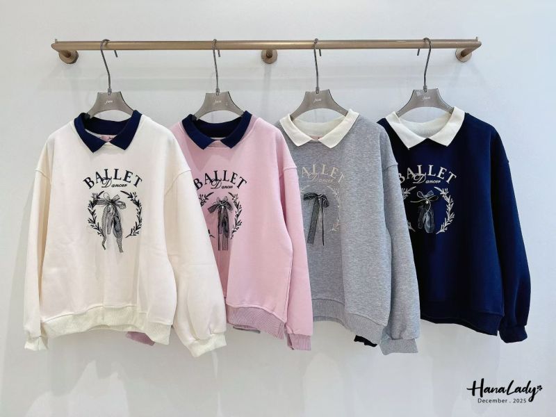 WQA20 麂皮圖紋針織領大學T 