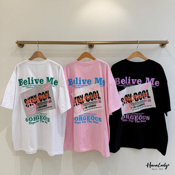 LSA39 繽紛貼布字母棉T 