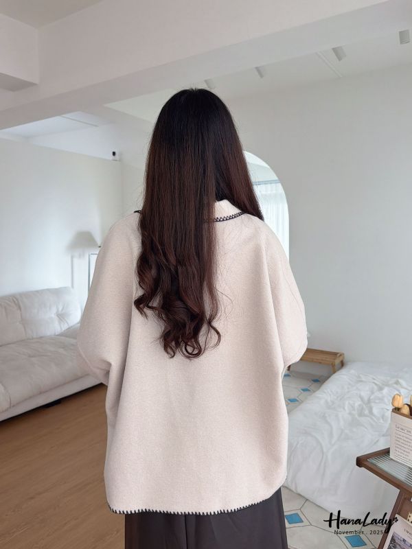 WJA72 考克滾邊厚絨翻領外 