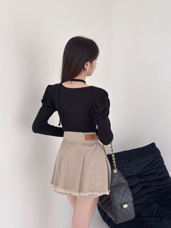 WJA83 浮誇公主袖抓摺上衣 