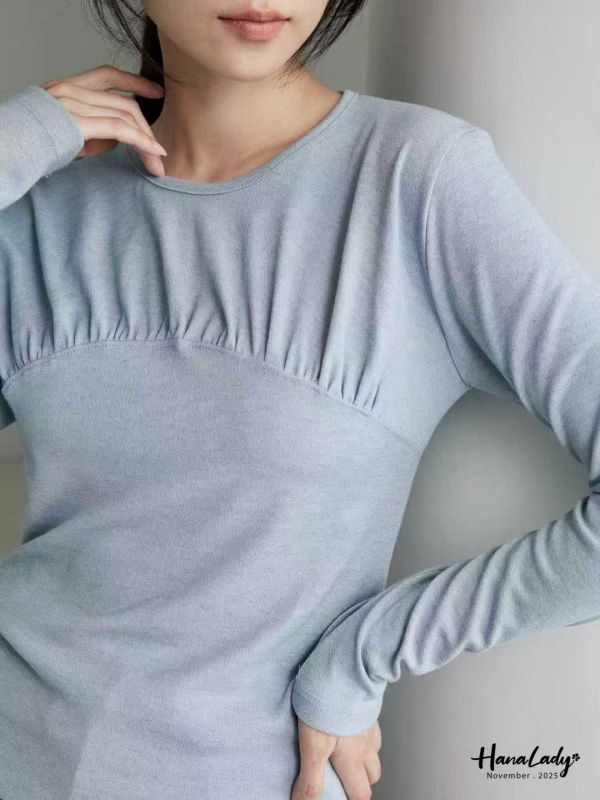 WJA66 簡約抓皺內搭上衣 