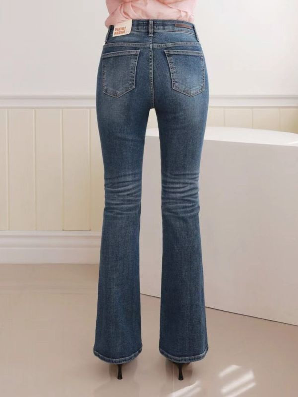 WQA36 沒有刷毛的喇叭丹寧褲 