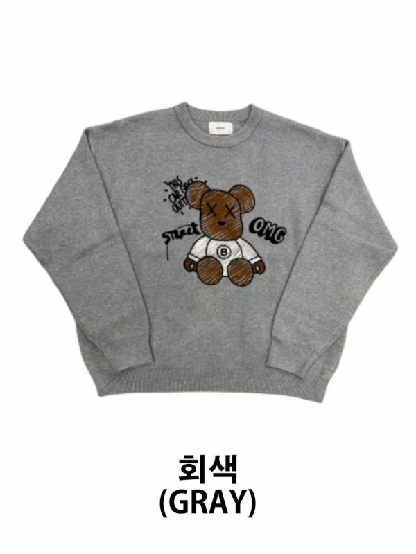 WQB18 男款暴力熊厚磅針織上衣 