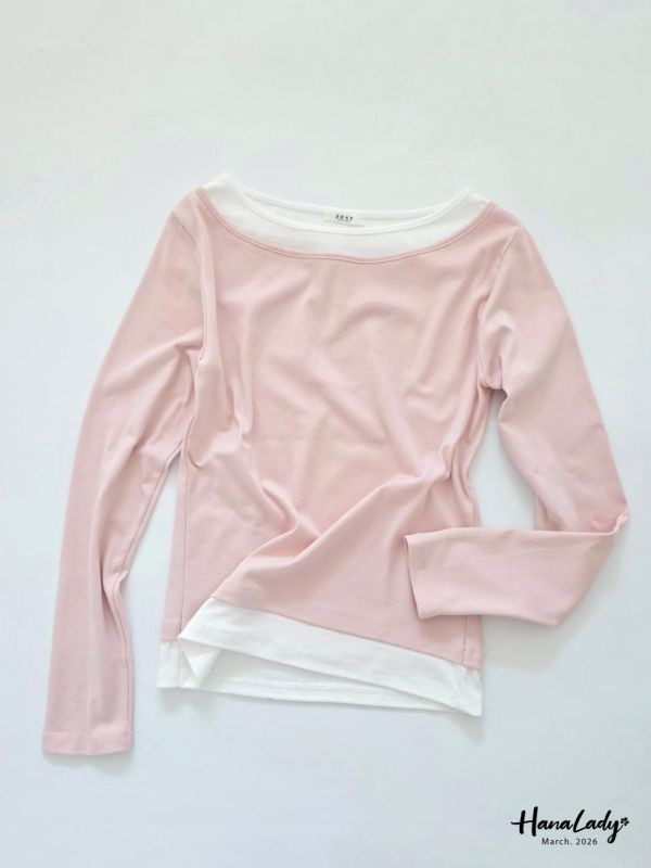 LSA34 柔軟親膚配色上衣 