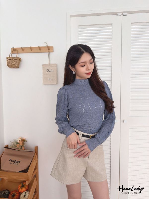 WJA65 必收款絕美布蕾絲立領上衣 