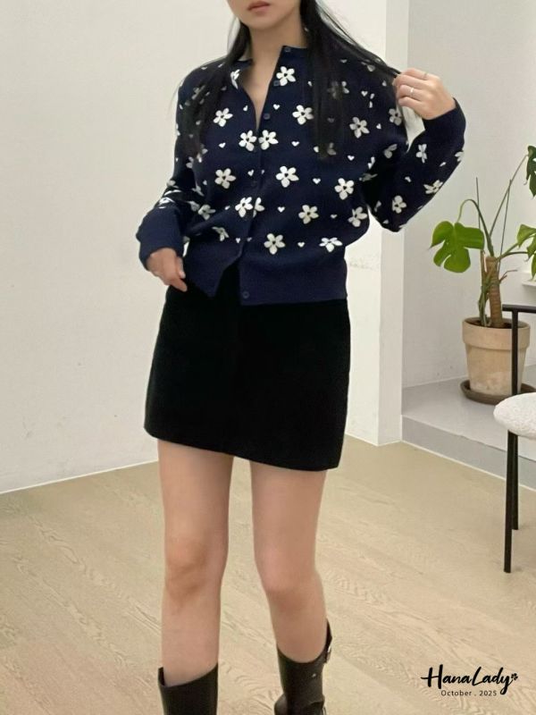 WTA11 超可愛印花針織短衫 