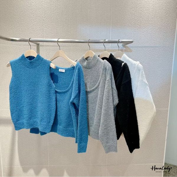 LEA31 兩件式毛絨絨立領上衣 