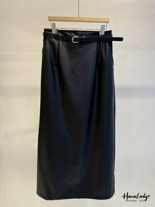 WJA14 超美簡約百搭皮長裙 