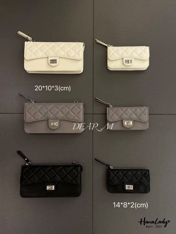 WFB21 牛皮菱格紋拉鍊卡夾零錢包 正韓 韓國服飾 韓國連線