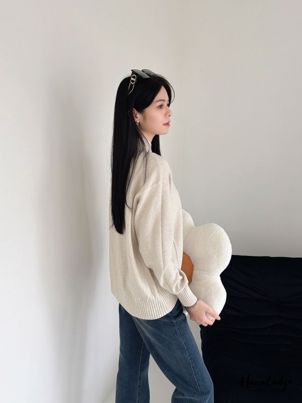 LEA86 簡約立領線條針織上衣 