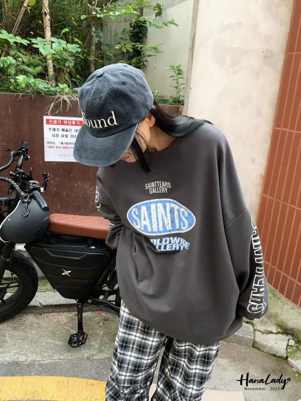 WJB07 長版美式印花字母T 