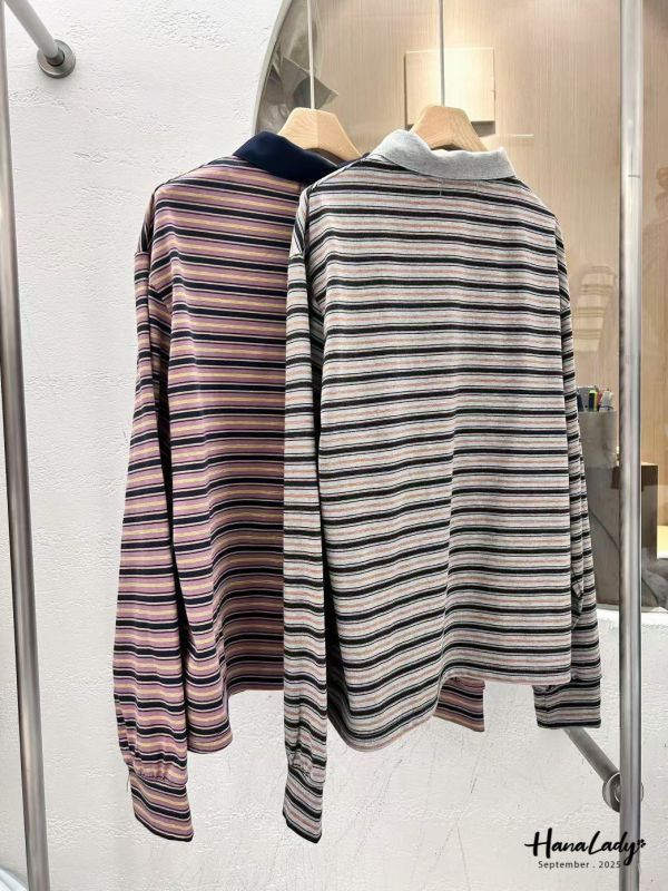 WKA30 秋冬配色休閒條紋衫 