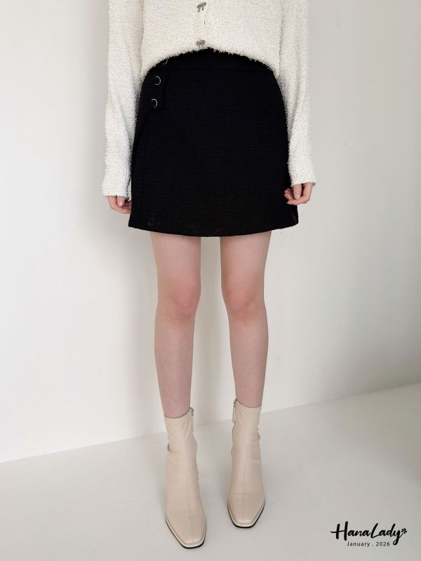 LEB07 精緻小香風開衩設計褲裙 