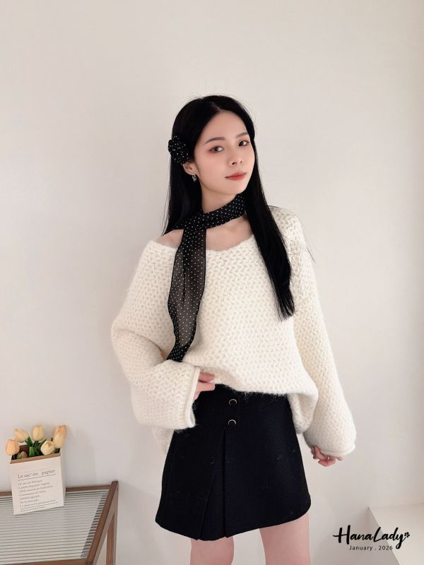 LEA48 休閒針織點點三件組 