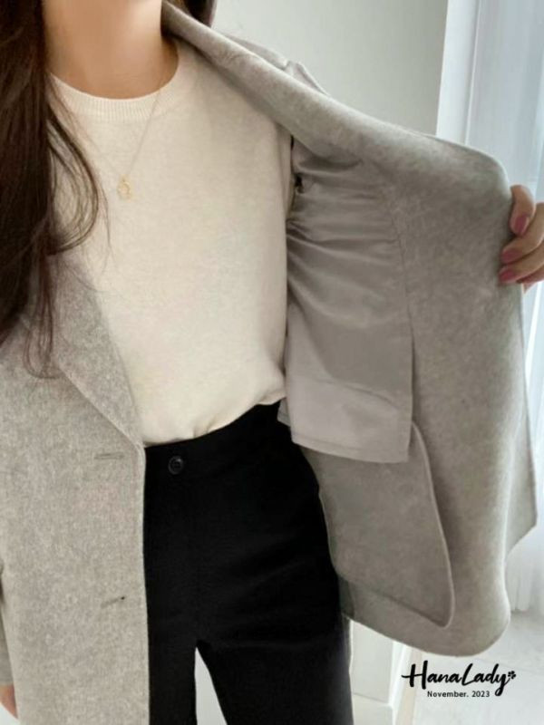 SJB27 質感手工羊絨大衣外 