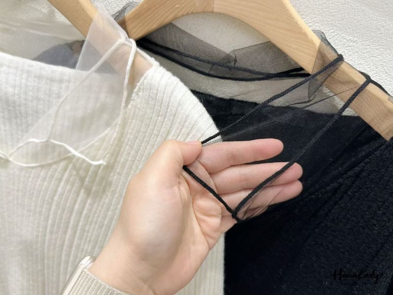 LEA66 網紗領針織上衣 