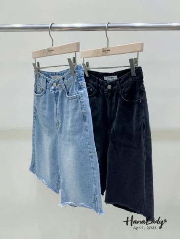 SFA23 不修邊五分丹寧褲 