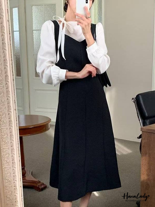 WJA99 顯瘦V領收腰綁帶長洋 