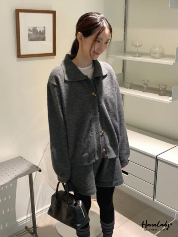 WJA48 簡約休閒琥珀排扣套裝 