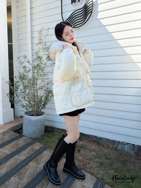 WJB43 必收狐狸毛鴨絨外套毛可拆 