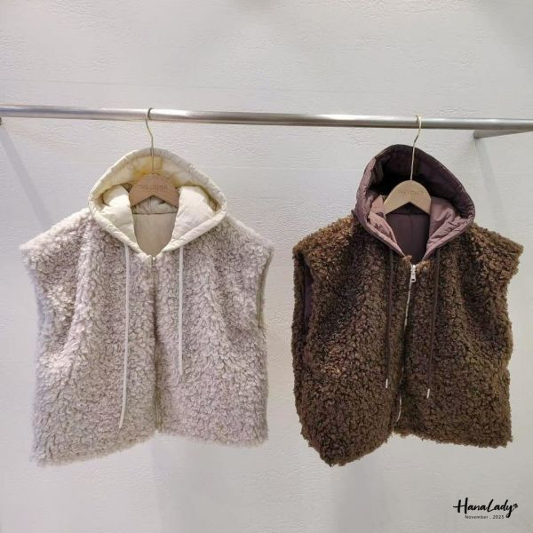 WJA19 正反兩穿短版連帽背心 