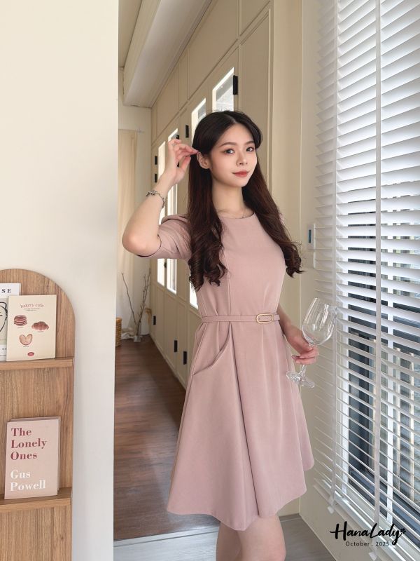 WTA90 微美金屬腰帶短洋 