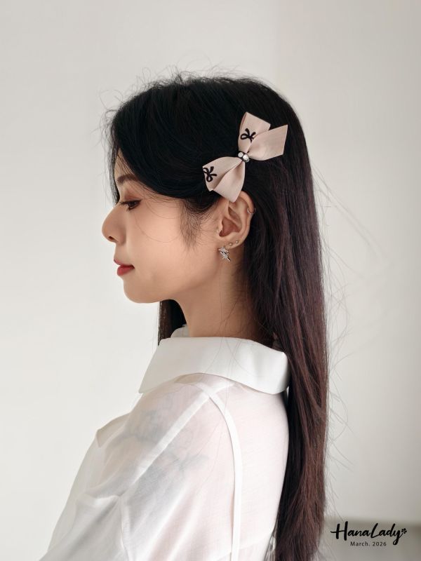 LSA73 水鑽蝴蝶結彈簧夾 