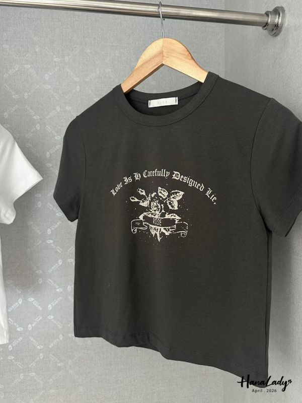 LFB10 玫瑰印花字母T 