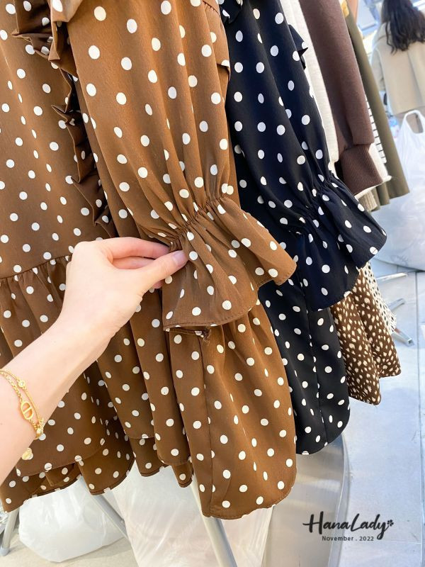 RJB83 點點波浪雪紡洋-現貨 